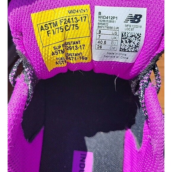 New Balance WID412P1 Black Purple Alloy Toe Work Shoes Women's Size 9 B - Picture 8 of 9